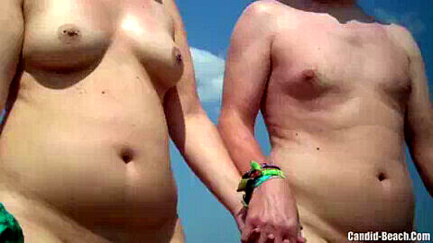 Beach, nudist, nipple