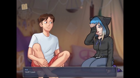 Romanzo visuale, capelli blu, dilettante