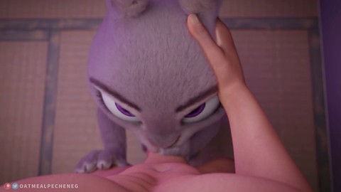 Judy Hopps hace una garganta profunda alucinante en una escena de hentai furry