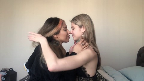 Sensual home video of two adorable brunettes, Gina Gerson and Roxy Lips, enjoying each other in steamy lesbian action