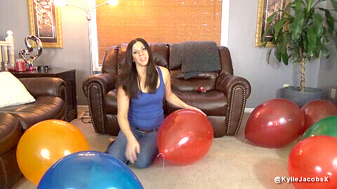 Nail pop balloons, balloon fetish, sit2pop
