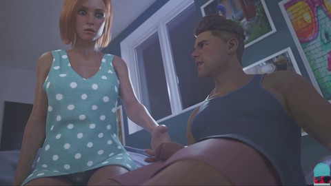 In einem Aroma-Visual-Novel-Gameplay, das große Brüste und Rollenspiel zeigt.