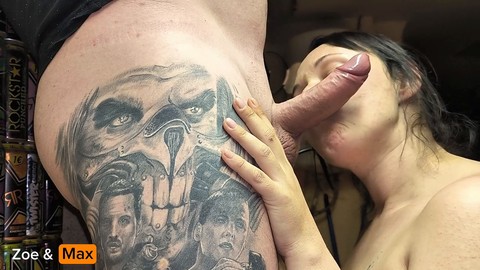 Zoe et Max se livrent à une fellation salope avec un énorme éjaculat.