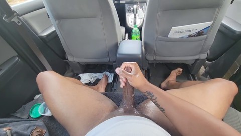 Stroking bbc, loud male orgasm, huge girth cock