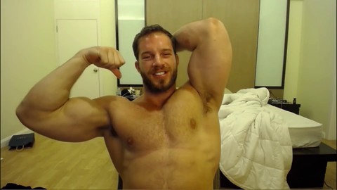 Bodybuilder, strong man, gay big biceps