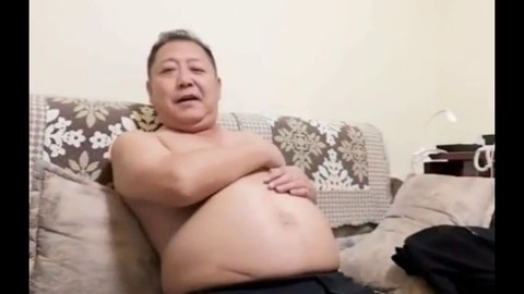 Old man toilet wank, japanese daddy solo, vieux