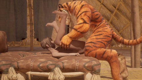 Hung Furry Tiger Gives Internal Creampie to Young Twink (Explicit Furry Gay Sex) | Wild Life Furries