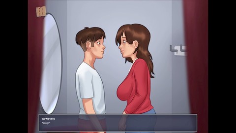 Visual novel, amateur, hot brunette