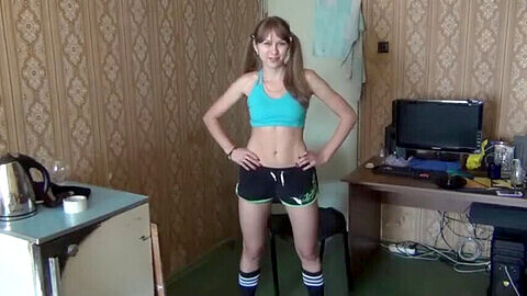 Russisch, fitness mädchen, olesya russischer teenager