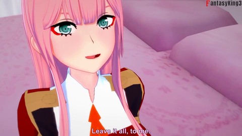 Zero Two ist beschäftigt in dieser POV-Anime-Szene aus Darling in the Franxx